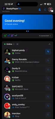 Home screen with Playing Together section